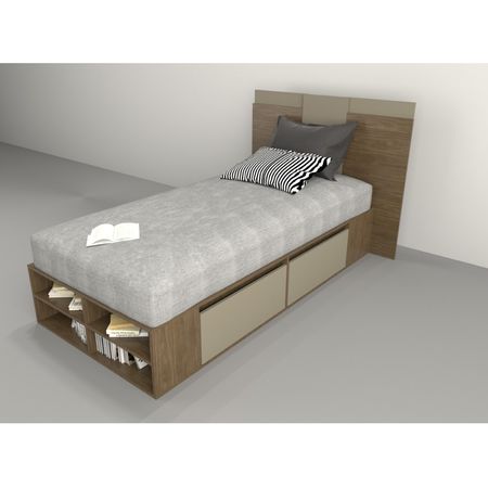 Box Multifunción 0.92 Mts 4 Cajones Tables Cod: 6440 Nogal y Gris