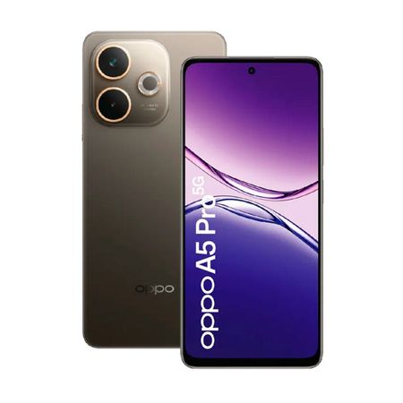 Combo Oppo A5 Pro 5G 8+256GB Mocha + Auriculares Vincha BT Dekkin Celeste
