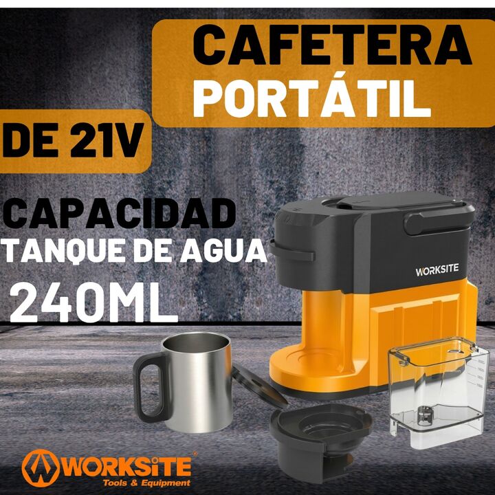 Cafetera Inalambrica A Bateria Filtro Capsula Worksite - Vista 2