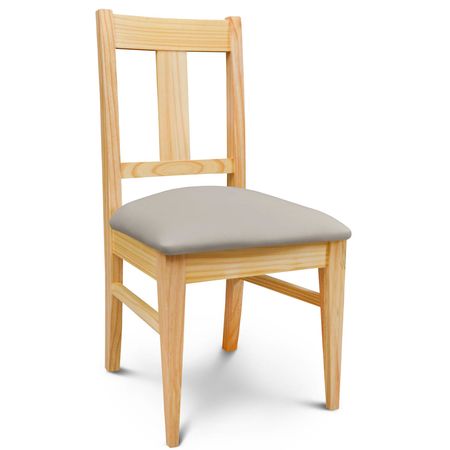 Silla de Comedor Euro lustre Natural Tapizado Inka Beige Espacity