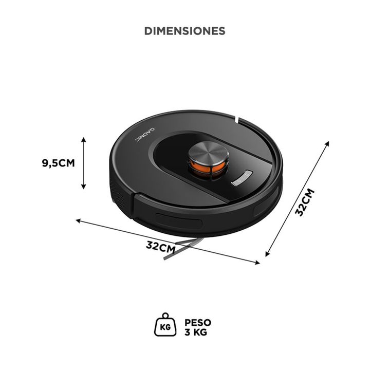 Aspiradora Robot Trapeadora Negra Gadnic V51 Mapeo Inteligente Autonomía Extendida - Vista 6