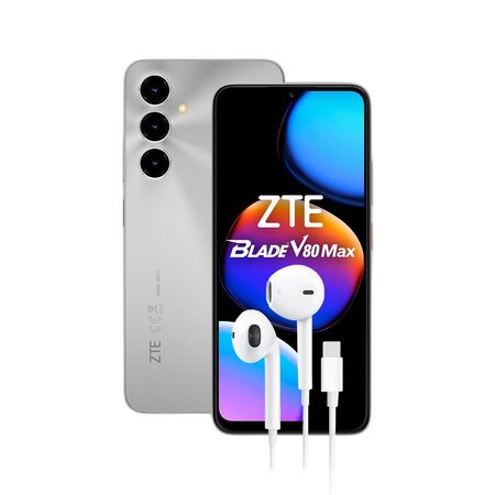 Combo ZTE V80 Max 4+256GB Silver + Auriculares Dekkin USB-C