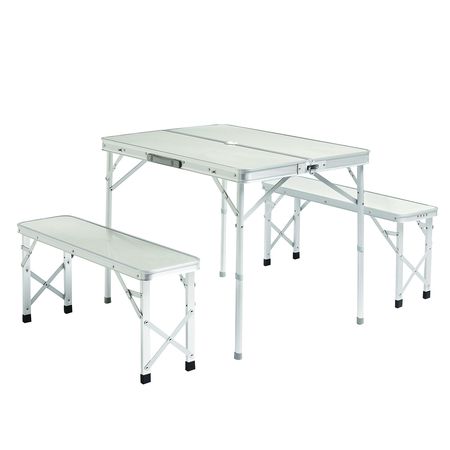 Mesa plegable de aluminio 2 bancos Broksol