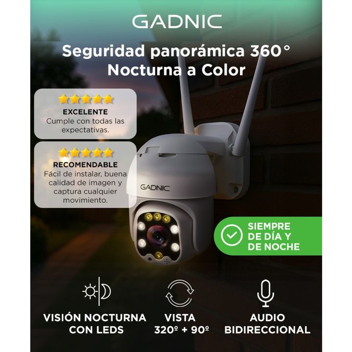 Cámara De Seguridad Gadnic DM300W IP WIFI Para Exteriores 1080P Visión Nocturna - Vista 2