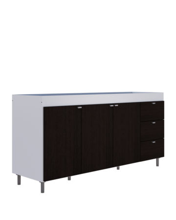 BAJO MESADA ORLANDI 4001 1.60 3C 3P BLANCO/WENGUE