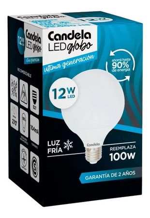 Lámpara Led Candela Globo 12w  Reemplaza 100w