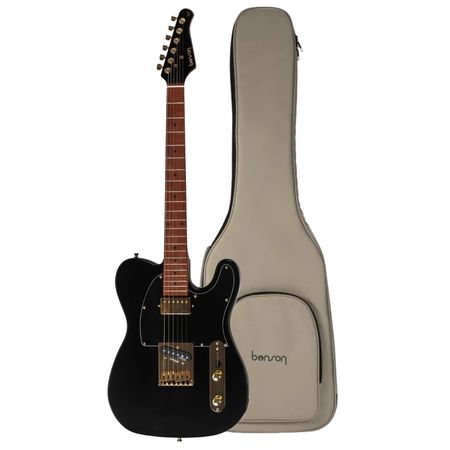 Benson HD 905 BK / BK GOLD. Guitarra eléctrica Tele SH negra