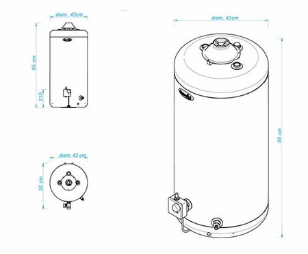 Termotanque a GAS Escorial 80 litros carga superior