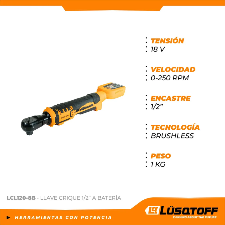 Llave Crique Bateria Brushless Lusqtoff Lcl120-8b 1/2'' 120n - Vista 2