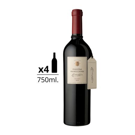 Vino Tinto Pequeñas Producciones Malbec Caja x 4