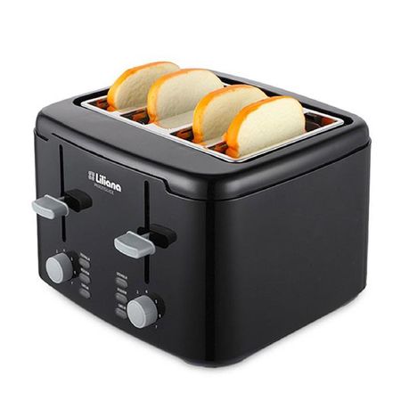 TOSTADORA KANJI AT924 MULTISLICE 4 PANES 7 NIVELES 1750 WTS GUARCABLE NEGRA