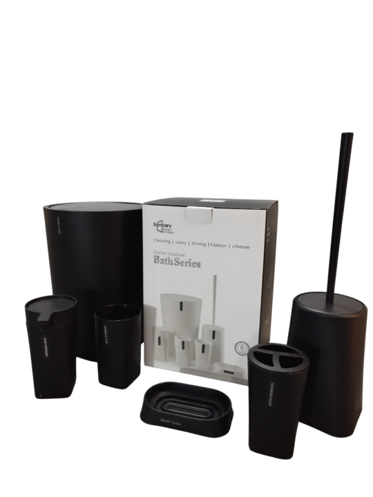 Set de Baño Ezego 6 Piezas RM2505 Color Negro - Vista 1