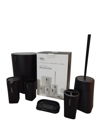 Set de Baño Ezego 6 Piezas RM2505 Color Negro