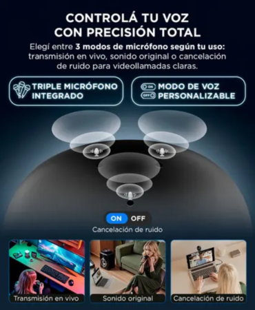 Cámara Web Emeet Piko 4K Enfoque Automatico 3 Microfonos