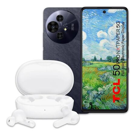 Combo Celular TCL 50 Pro Nxtpaper 5g 512/8gb Space Gray + Auriculares Moveaudio Go White