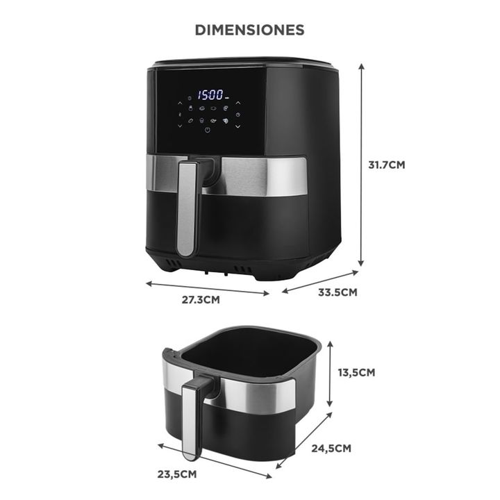 Freidora Eléctrica De Aire Gadnic 8067D 6.5L - Vista 6