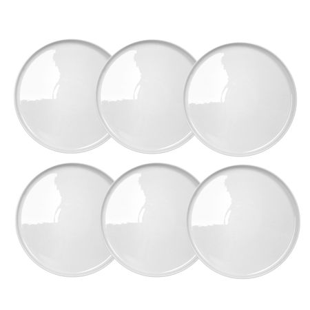 Set x 6 Plato Postre 19 cm Porcelana Blanca Nordik