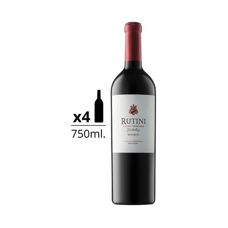 Vino Tinto Rutini Single Vineyard Gualtallary Malbec Caja x 4