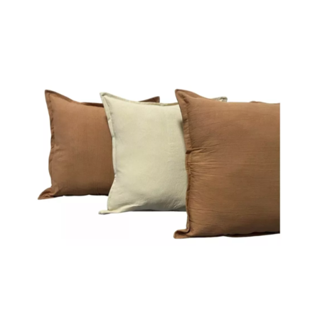 Combo 3 almohadones Tusor 50x50 - Diseño Ocre y beige