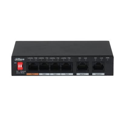 Switch Dahua 4 Puertos PoE Hi-Poe 60W Ethernet Watchdog