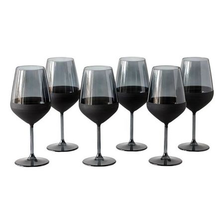 Set 6 copas de vino Blackly Effect Negra 490 ml