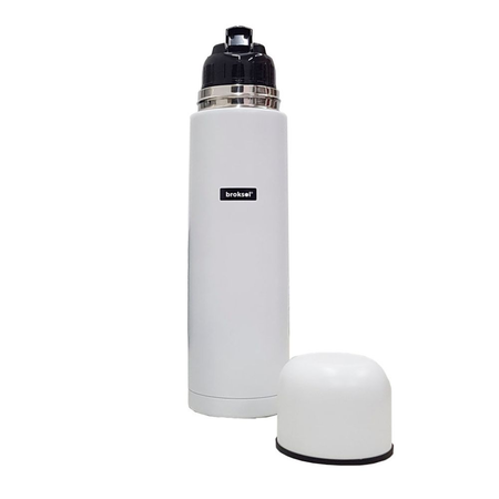 Termo De Acero Inoxidable Blanco De 1 Litro