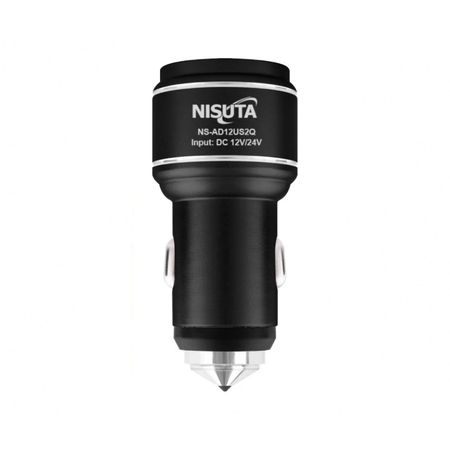 CARGADOR NISUTA AUTO USB DOBLE (C:NEGRO NSAD12US2E)