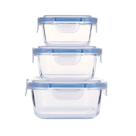 Recipiente Contenedor De Vidrio 520Ml Con Tapa Cuadrado