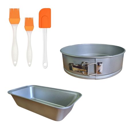 Set molde desmontable torta budinera utensilios silicona naranja