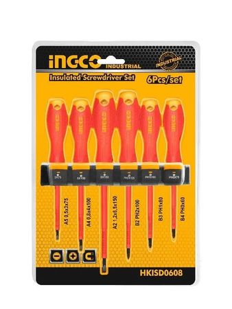 Set De 6 Destornilladores Aislados Imantados Industrial ( HKISD0608)