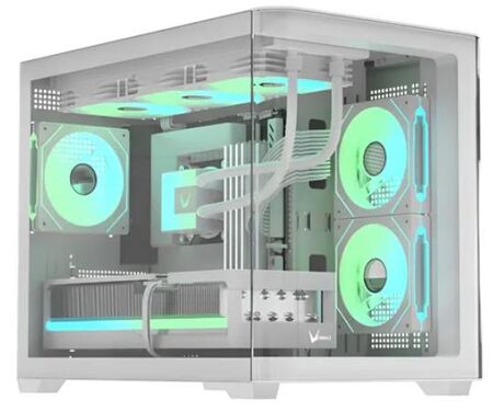 GABINETE GAMER FORMULA V LINE CRYSTAL U2M FLOE WHITE (MATX, 3 FANS FLOE 12WH ARPW)