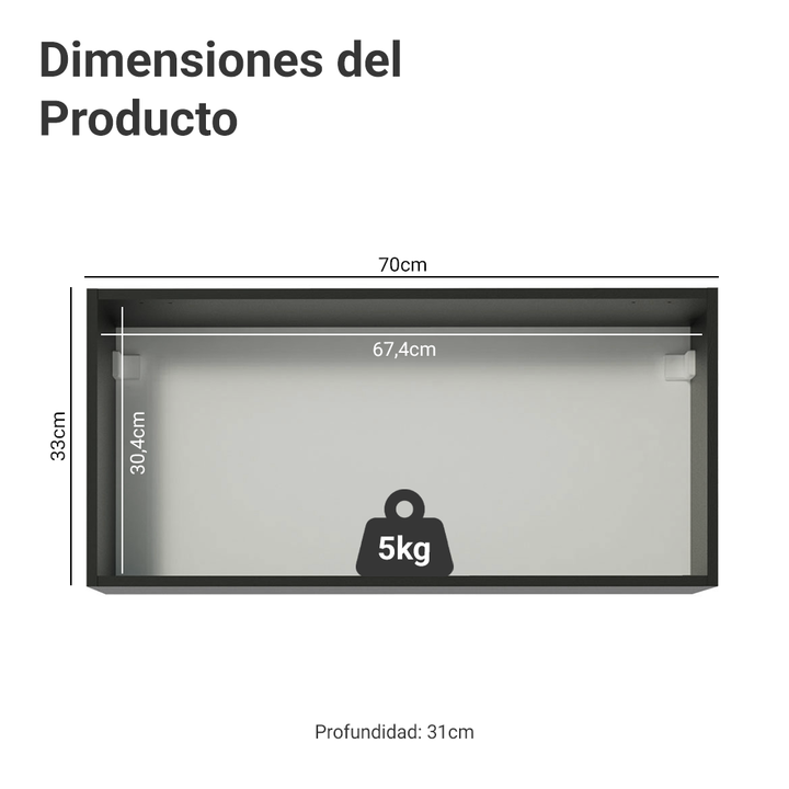 Alacena 1 puerta Rebatible Madesa Reims 70 Cm 02 - Vista 2