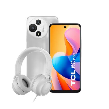 Combo TCL 60 R 5G 4+128GB Pure White + Auriculares Dekkin Vincha USB-C