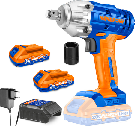 Llave De Impacto Inalambrica Brushless Wadfow 300nm 20v Azul Y Naranja 50 Hz/ 60 Hz
