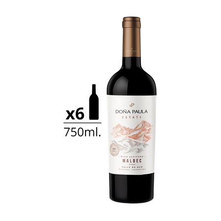 Vino Tinto Doña Paula Estate Malbec Caja x 6