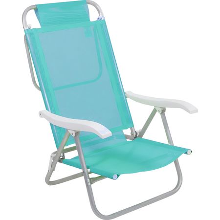 Reposera De 6 Posiciones Bel Sunny Aluminio Pvc Verde Agua Verde