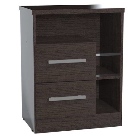 MESA DE LUZ ORLANDI WE 113 PREMIUM - WENGUE, 2 CAJONES REVERSIBLES