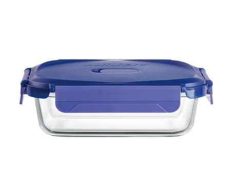 Contenedor Rectangular Vidrio Luminarc 650ml Purebox Putina Azul