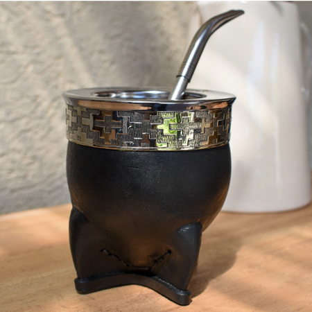 Set bombilla + mate imperial acero guarda pampa