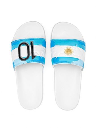 Ojotas Bagunza Messi 10 Titular Mujer Moda Blanco