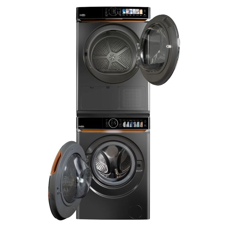 Torre de Lavado Codini Lavasecarropas 9kg/10kg Inverter A 1400 RPM Dark grey - KB9014100G - Vista 1