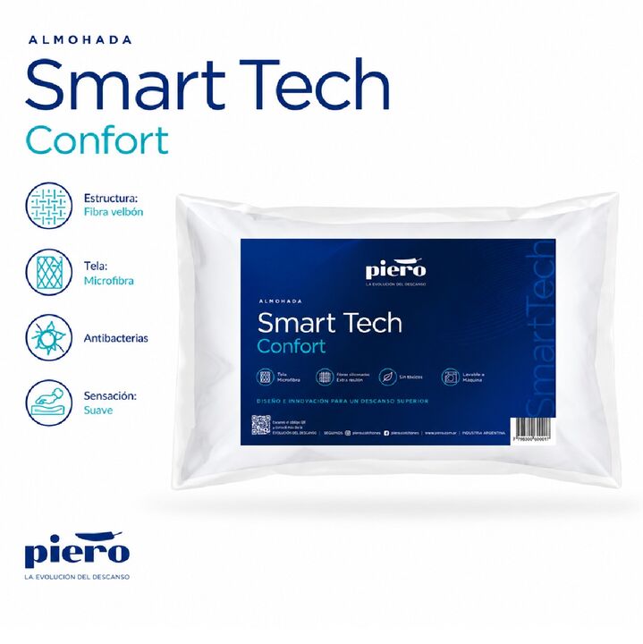 Almohadas Smart Tech Confort Piero Fibra 70x40cm Combo x4 - Vista 6