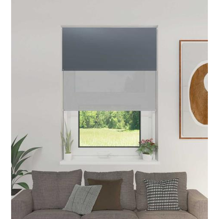 CORTINA ROLLER DOBLE BLACK OUT Y SCREEN 5% - GRIS OSCURO 150 X 220
