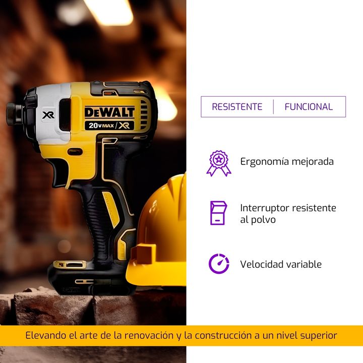 Atornillador Impacto Dewalt Inalambrico 20v Dcf887 Enc 1/4 - Vista 3