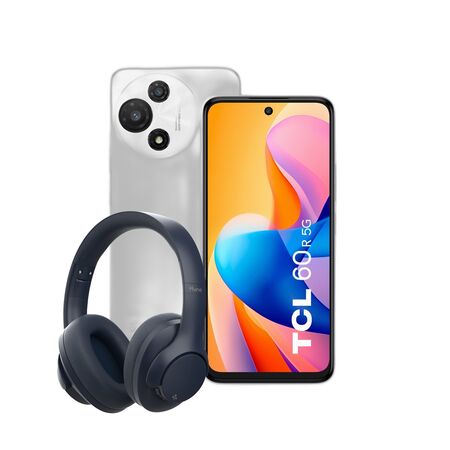 Combo TCL 60R 5G 4+128GB Pure White + Auriculares Hune Over-ear Azul Oceano