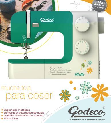 Maquina De Coser Belle Blanca Godeco