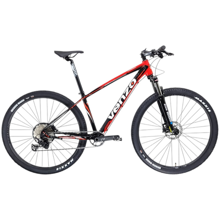 Bicicleta MTB Venzo Vulcan EX 12V R29 Negro/Rojo Disco Hidr. Talle L