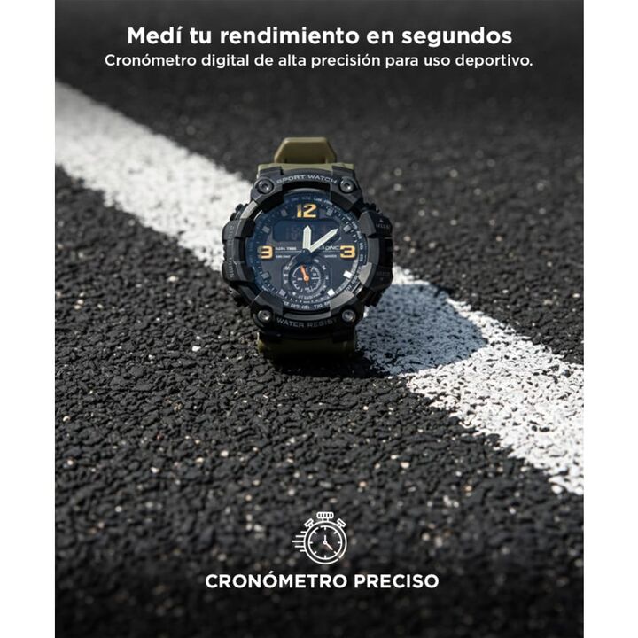 Reloj Digital Gadnic RM80F23 Hombres Sumergible Alarma Cronometro Display LED - Vista 3