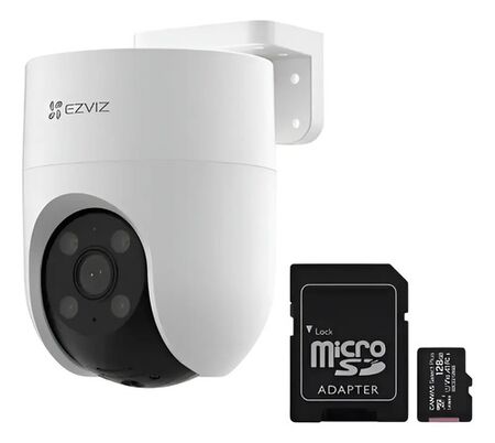 Cámara De Seguridad Wifi Ezviz H8c + Memoria 64 Gb Exterior Blanco