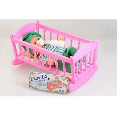Bebe Chico Con Cunita Mecedora Plastica Yoly-bell 136